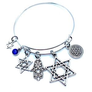 Star Of David Bracelet Bangle Charm Jewish Judaism